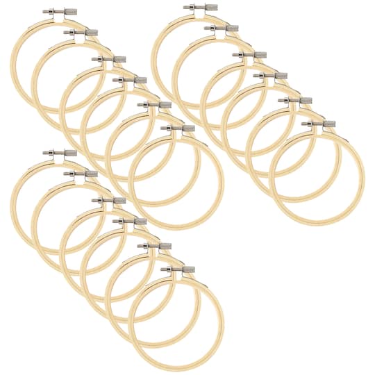 18 Pack: Wooden Embroidery Hoop by Loops & Threads™